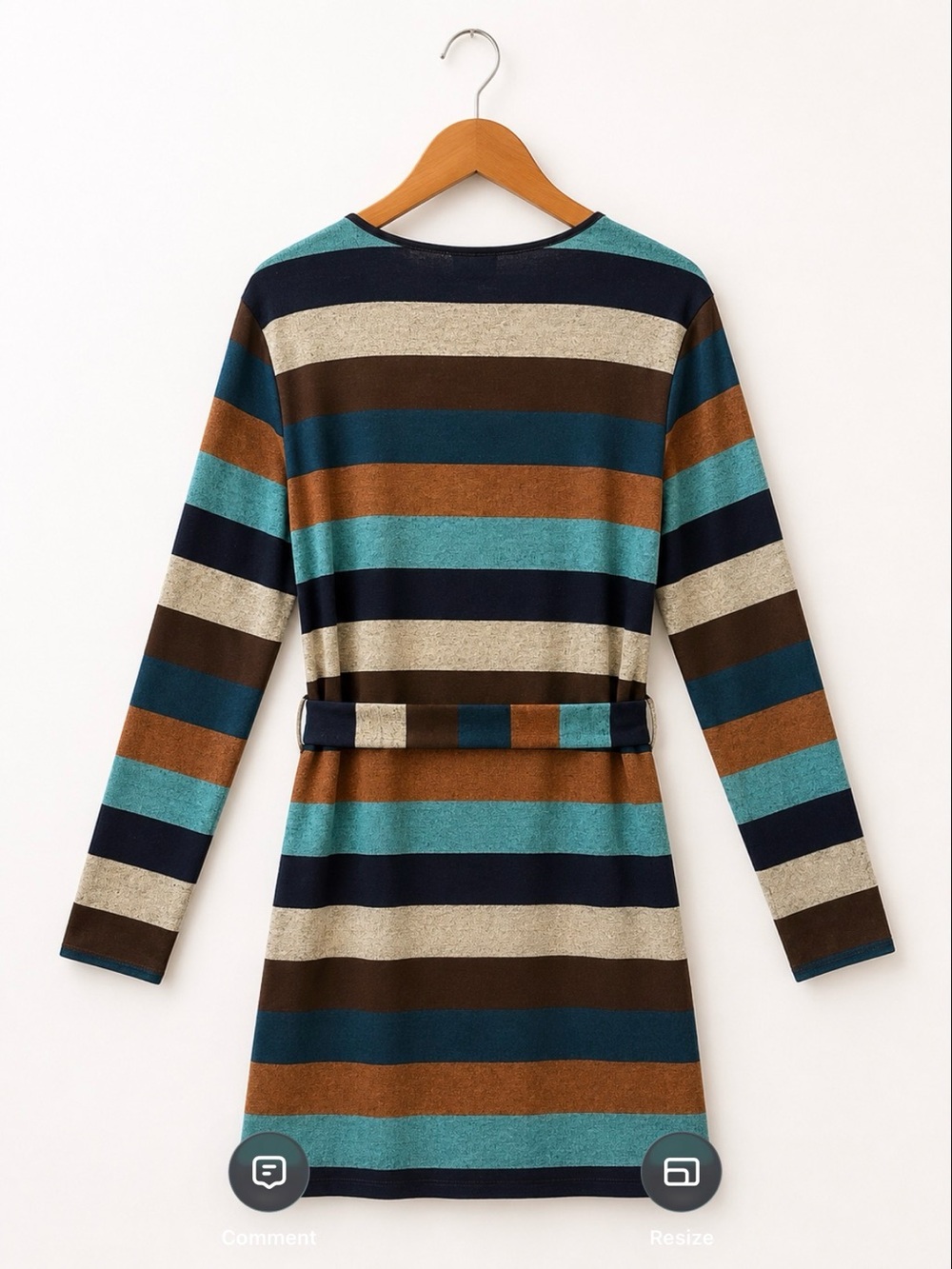 FYVE NWT Striped Tie Front Cardigan Duster XL Lightweight Open Front - Picture 3 of 4